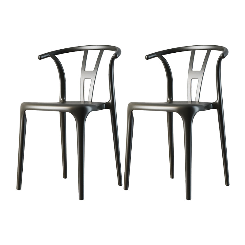 Scandinavian Plastic Armless Chair Dining Room Open Back Chair