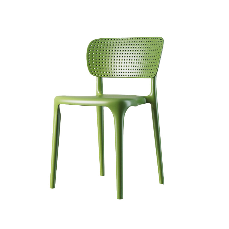 Scandinavian Plastic Armless Chair Dining Room Open Back Chair