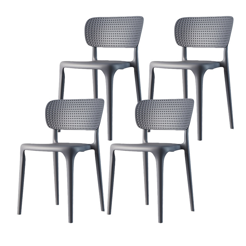 Scandinavian Plastic Armless Chair Dining Room Open Back Chair