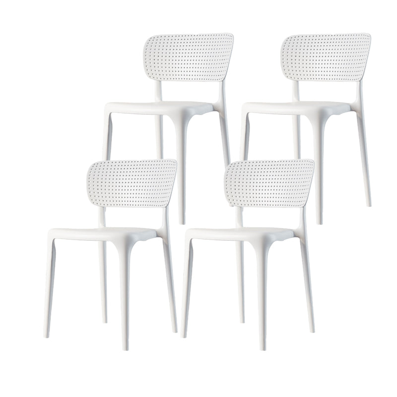 Scandinavian Plastic Armless Chair Dining Room Open Back Chair