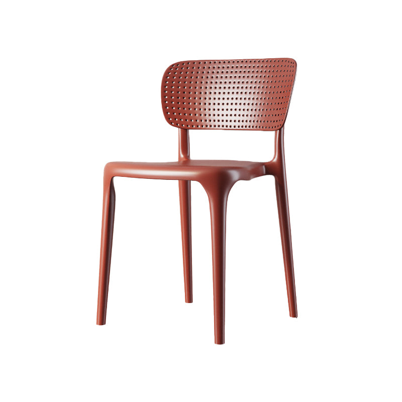 Scandinavian Plastic Armless Chair Dining Room Open Back Chair