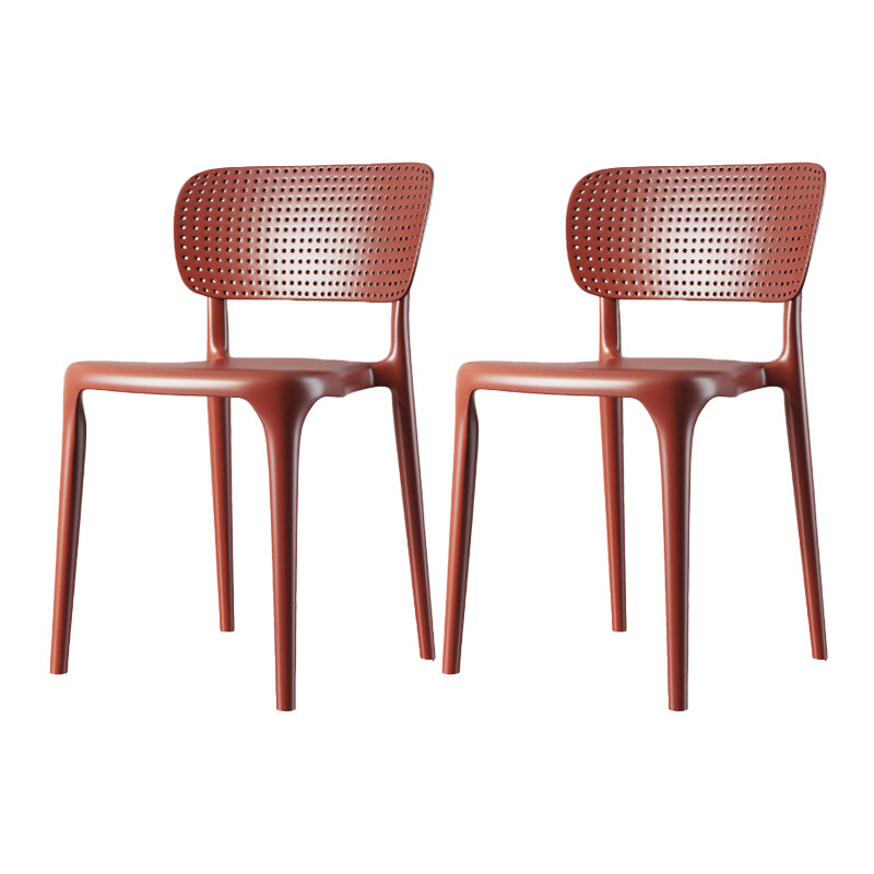 Scandinavian Plastic Armless Chair Dining Room Open Back Chair