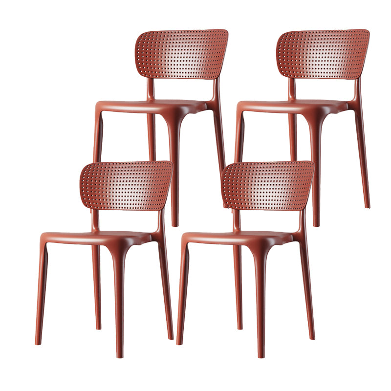 Scandinavian Plastic Armless Chair Dining Room Open Back Chair