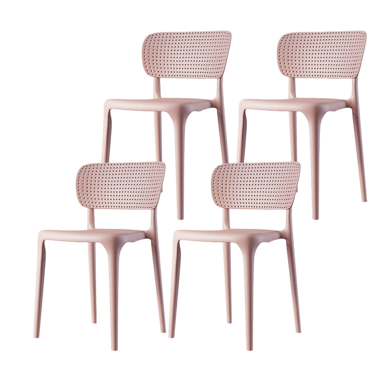 Scandinavian Plastic Armless Chair Dining Room Open Back Chair