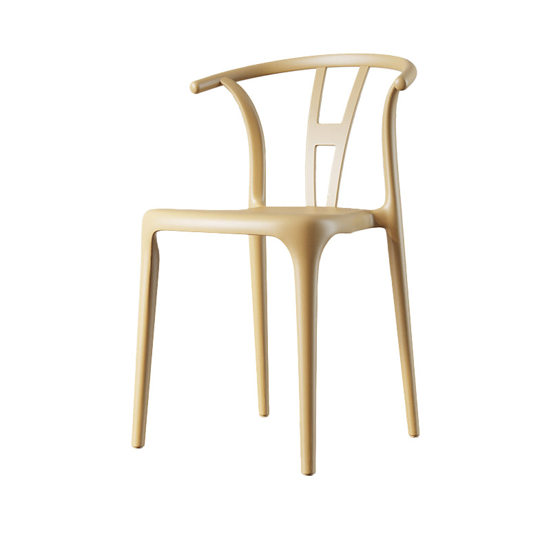 Scandinavian Plastic Armless Chair Dining Room Open Back Chair