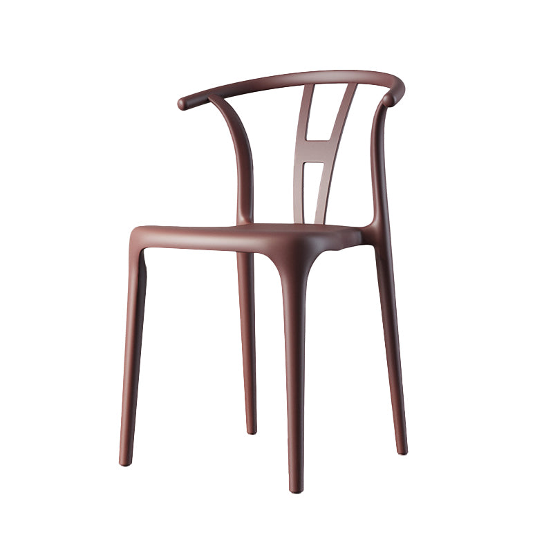 Scandinavian Plastic Armless Chair Dining Room Open Back Chair