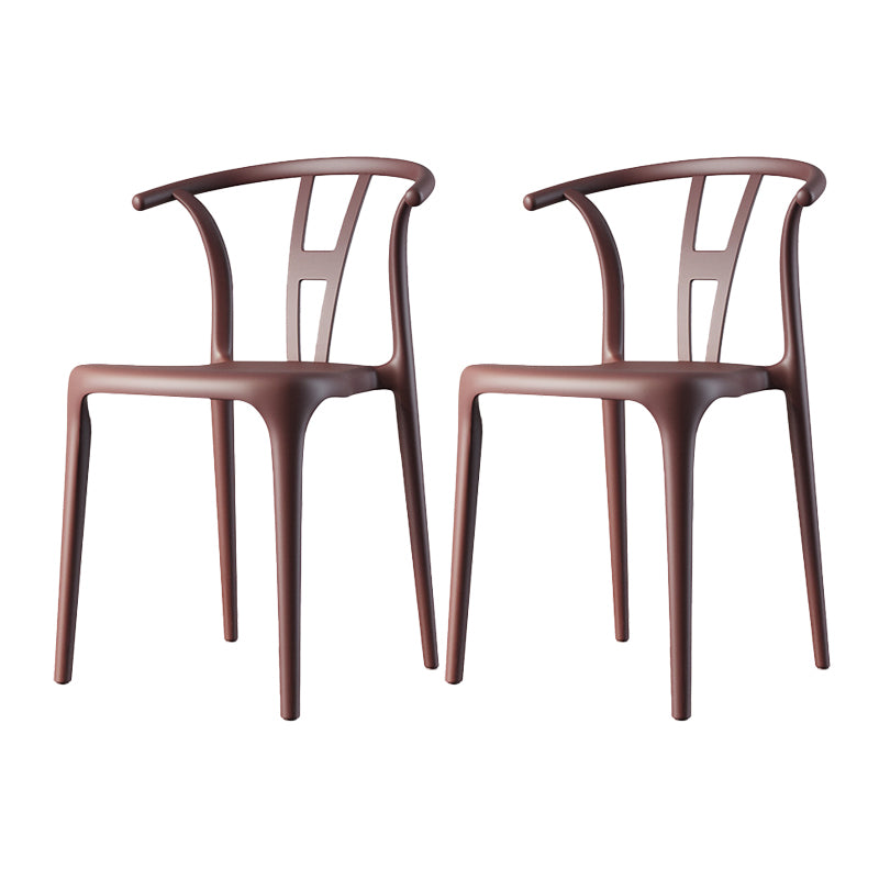 Scandinavian Plastic Armless Chair Dining Room Open Back Chair