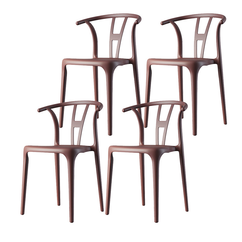 Scandinavian Plastic Armless Chair Dining Room Open Back Chair