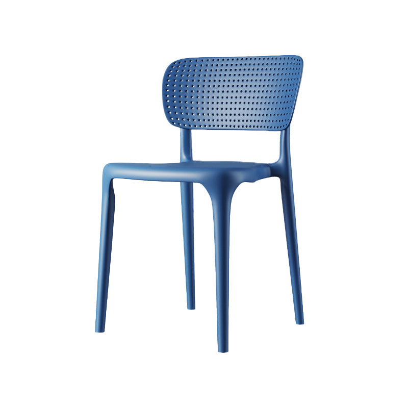 Scandinavian Plastic Armless Chair Dining Room Open Back Chair