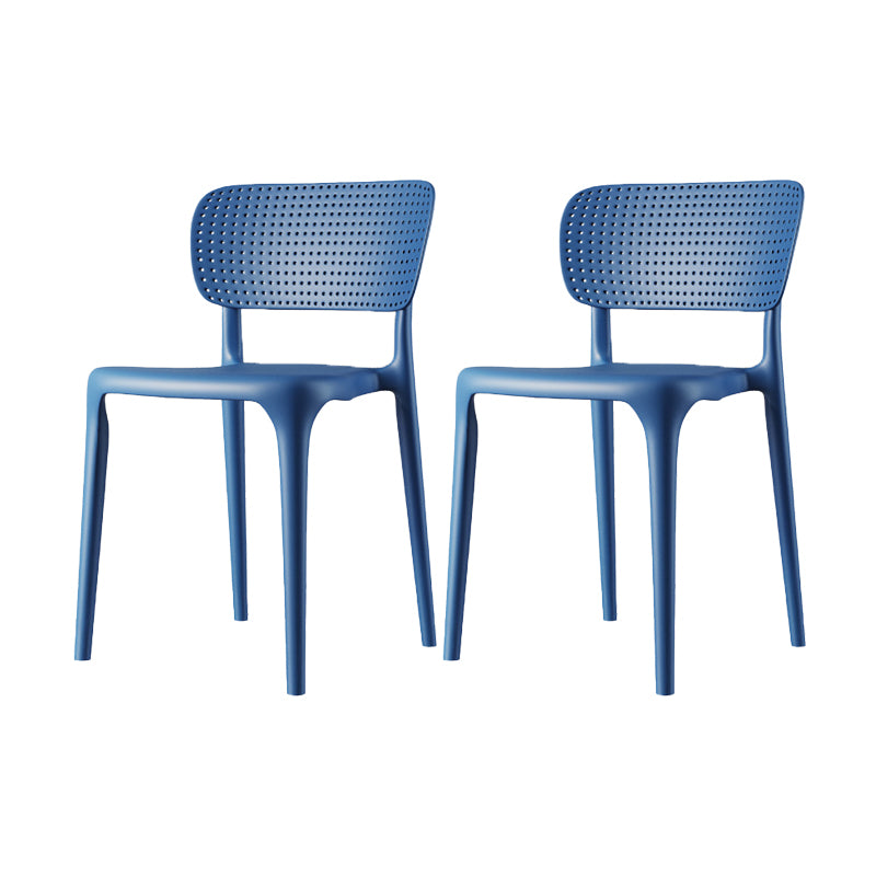 Scandinavian Plastic Armless Chair Dining Room Open Back Chair