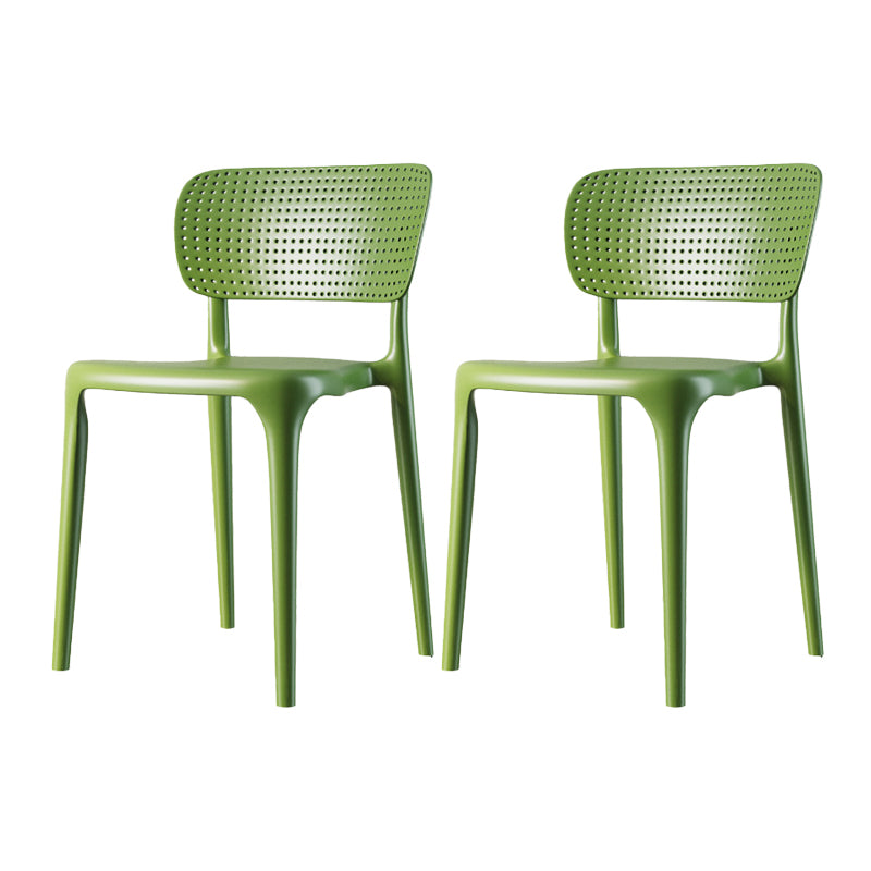 Scandinavian Plastic Armless Chair Dining Room Open Back Chair