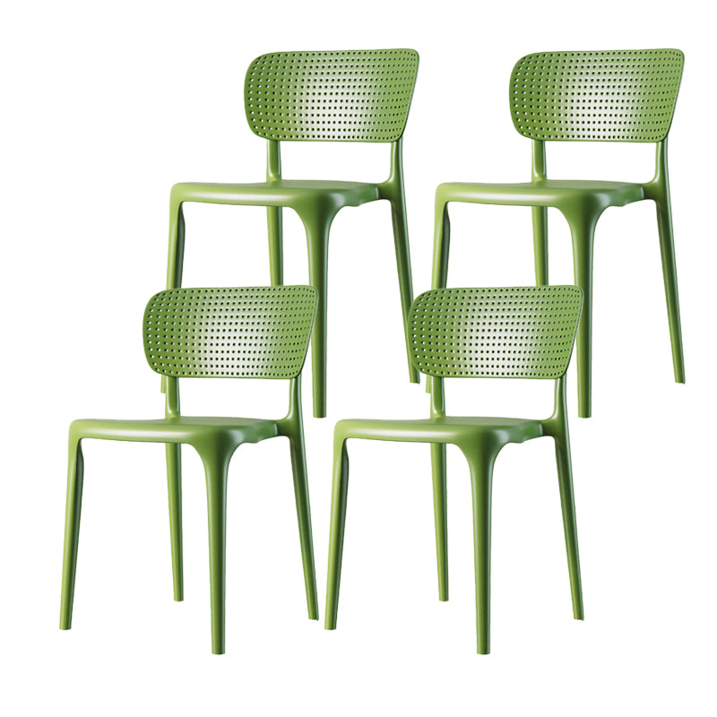 Scandinavian Plastic Armless Chair Dining Room Open Back Chair