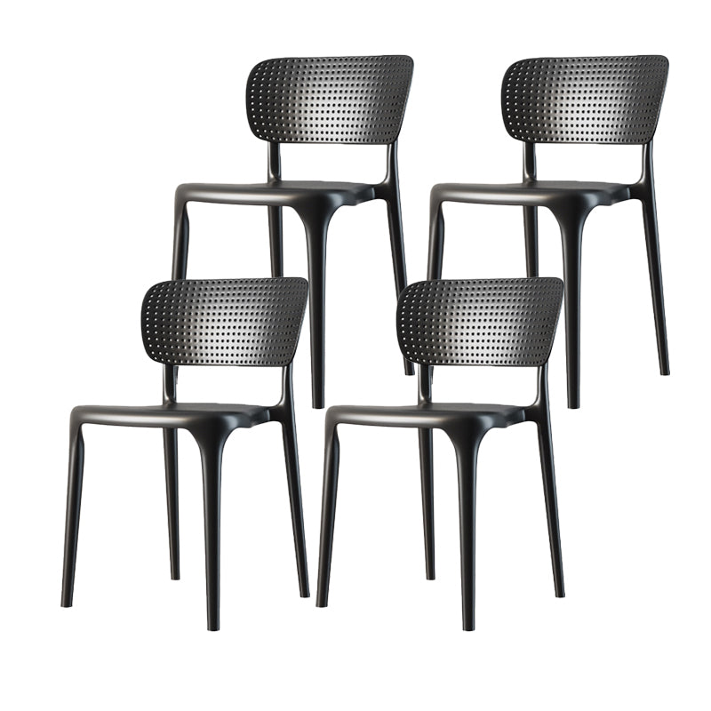 Scandinavian Plastic Armless Chair Dining Room Open Back Chair