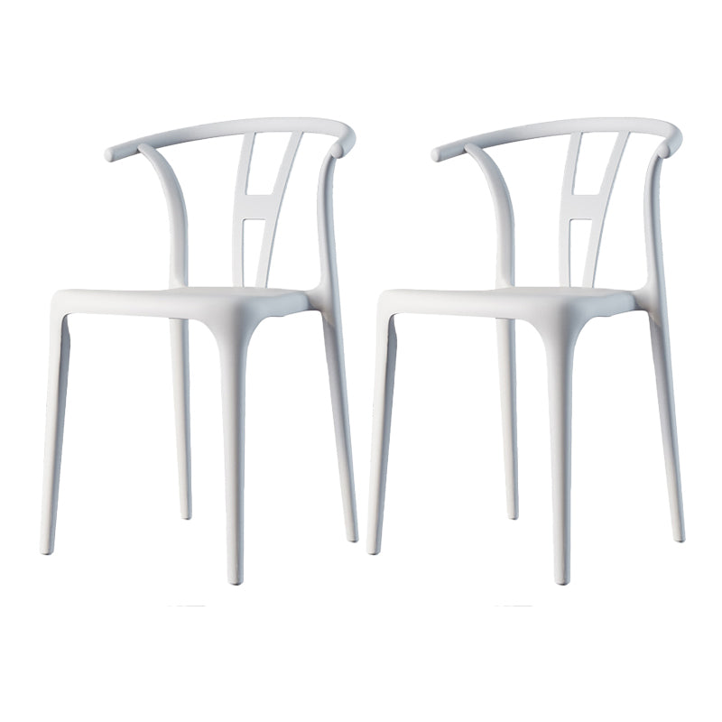 Scandinavian Plastic Armless Chair Dining Room Open Back Chair