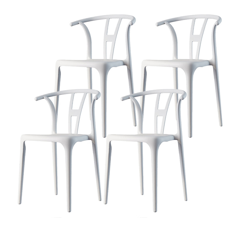 Scandinavian Plastic Armless Chair Dining Room Open Back Chair