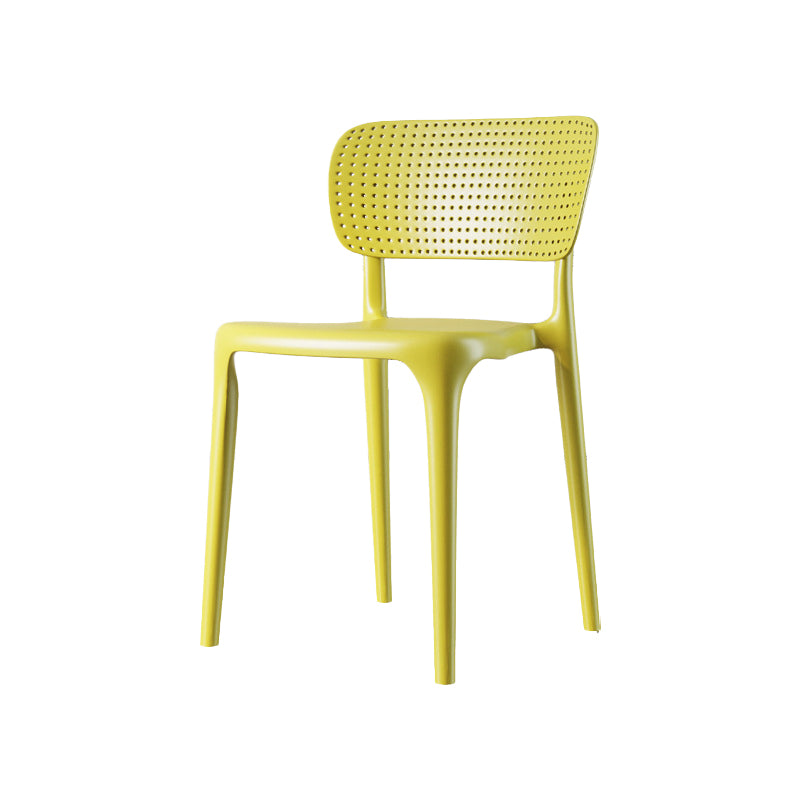 Scandinavian Plastic Armless Chair Dining Room Open Back Chair