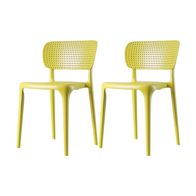 Scandinavian Plastic Armless Chair Dining Room Open Back Chair