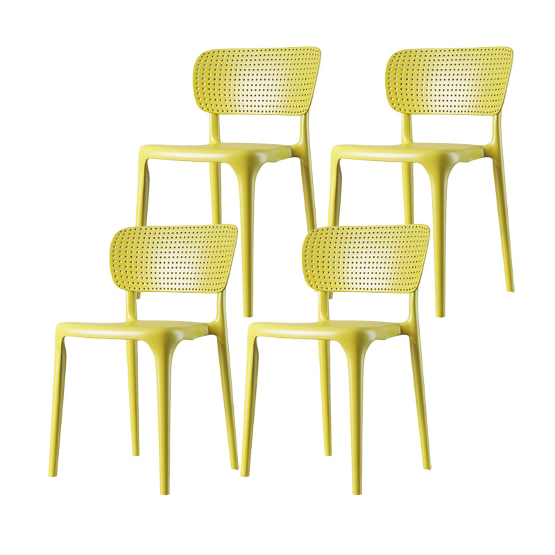 Scandinavian Plastic Armless Chair Dining Room Open Back Chair