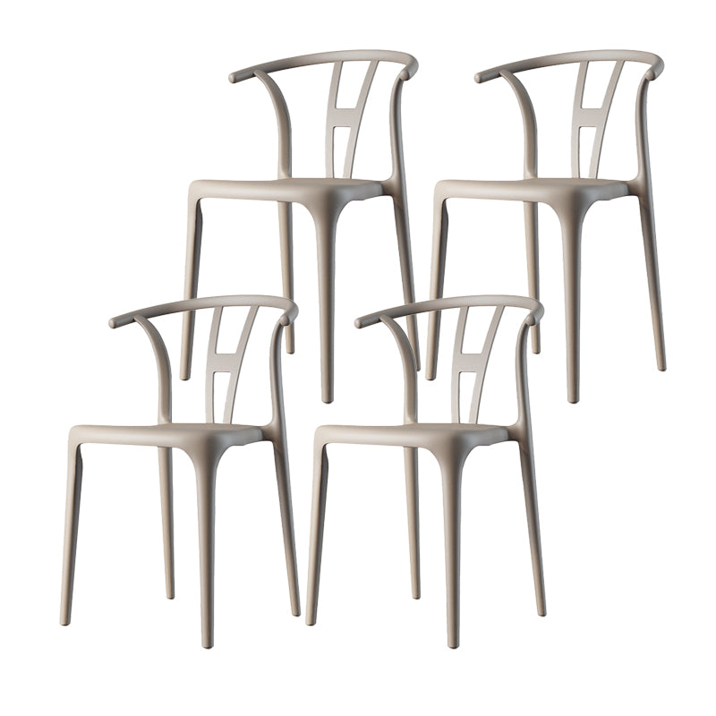 Scandinavian Plastic Armless Chair Dining Room Open Back Chair