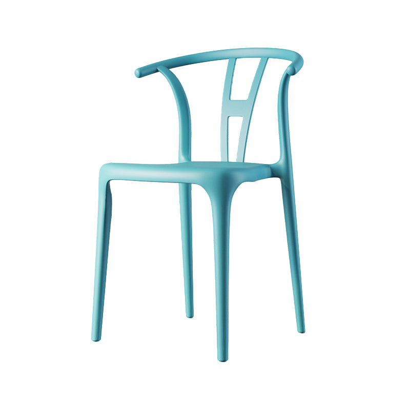 Scandinavian Plastic Armless Chair Dining Room Open Back Chair