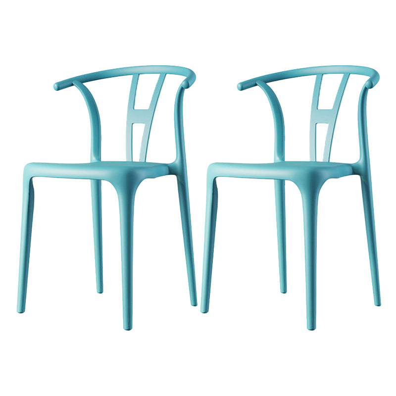 Scandinavian Plastic Armless Chair Dining Room Open Back Chair