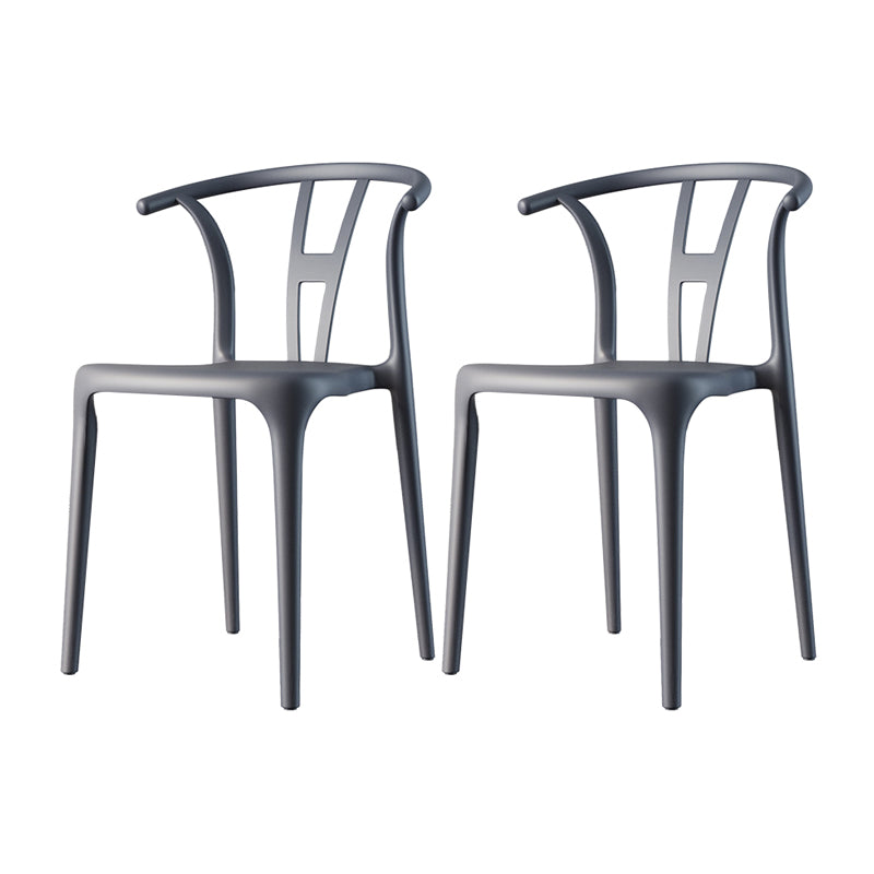 Scandinavian Plastic Armless Chair Dining Room Open Back Chair