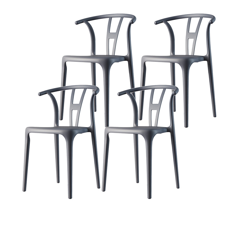 Scandinavian Plastic Armless Chair Dining Room Open Back Chair