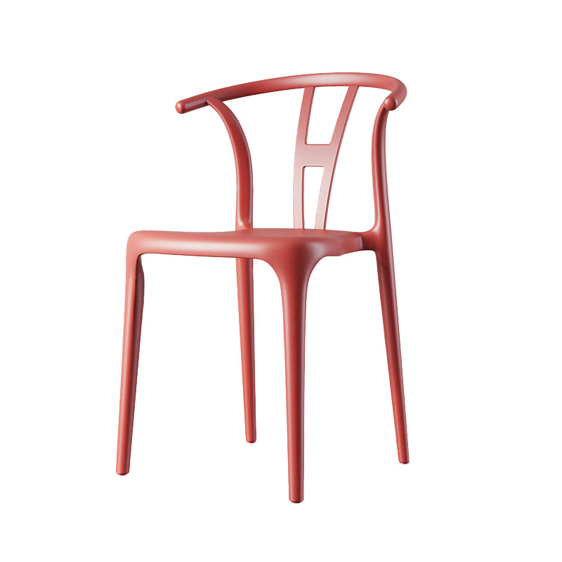 Scandinavian Plastic Armless Chair Dining Room Open Back Chair