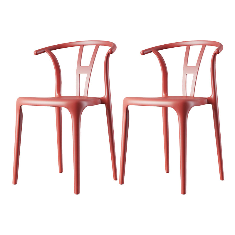 Scandinavian Plastic Armless Chair Dining Room Open Back Chair