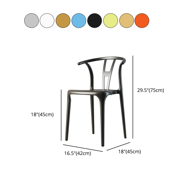 Scandinavian Plastic Armless Chair Dining Room Open Back Chair