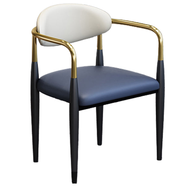 Modern Arm Chair Leather Open Back Dining Chair for Dining Room