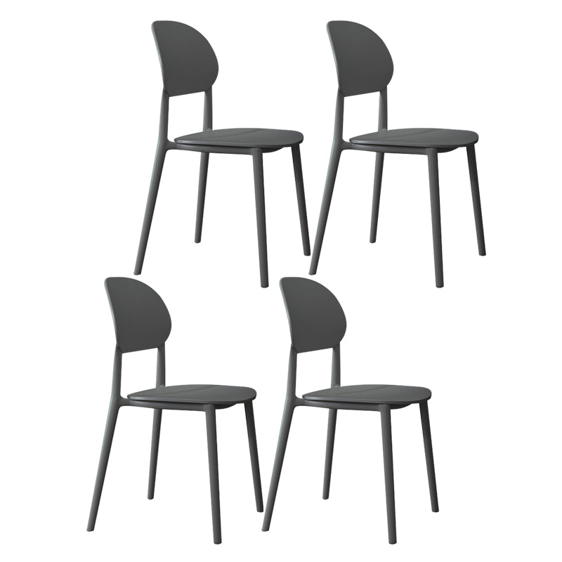 Contemporary Style Side Chair Plastic Open Back Dining Side Chair
