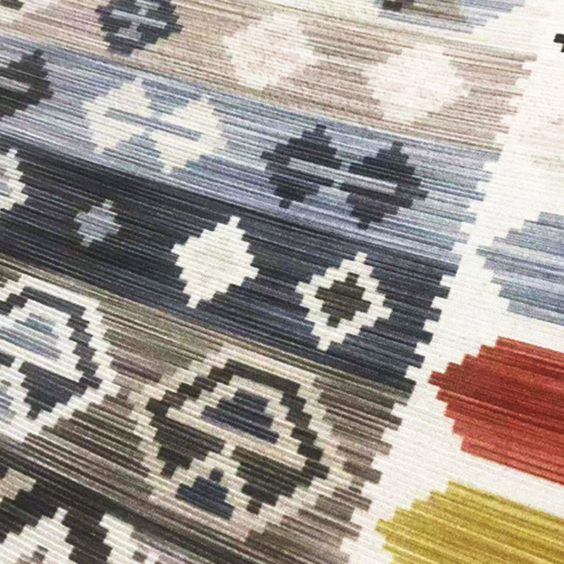 Tapis contemporain gris clair, bloc de Polyester de couleur, lavable, pour la décoration de la maison