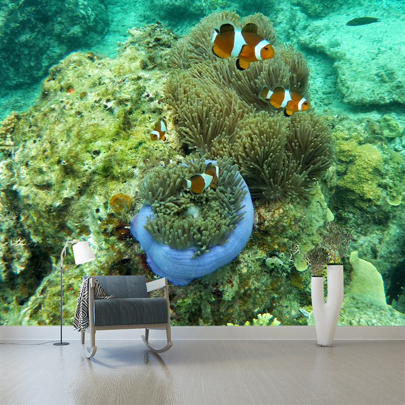 Photography Stain Resistant Wallpaper Underwater Living Room Wall Mural