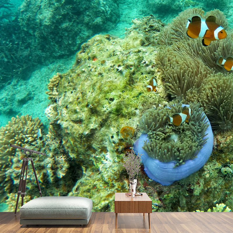 Photography Stain Resistant Wallpaper Underwater Living Room Wall Mural