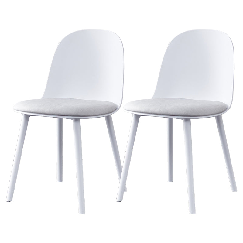 Modern Style Side Chair Plastic Upholstered Dining Side Chair for Indoor