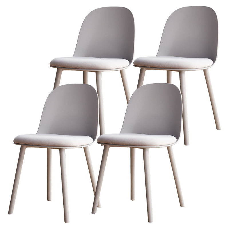 Modern Style Side Chair Plastic Upholstered Dining Side Chair for Indoor