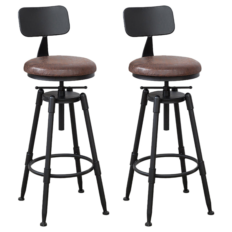 Industrial Bar and Counter Stool Adjustable Height Stool with 4 Black Legs