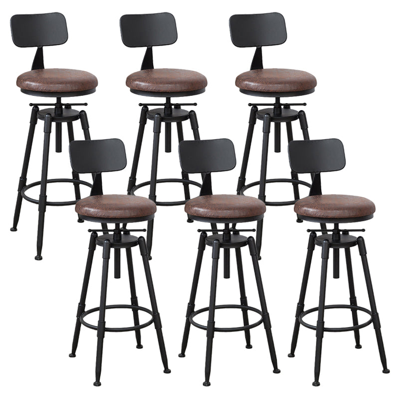 Industrial Bar and Counter Stool Adjustable Height Stool with 4 Black Legs