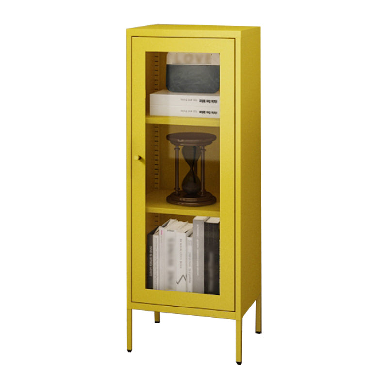 Scandinavian Standard Bookcase Metal Closed Back Bookshelf with Door
