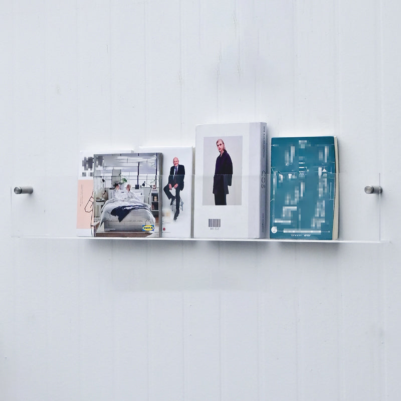 Scandinavian Floating Bookcase Acrylic Closed Back Bookshelf