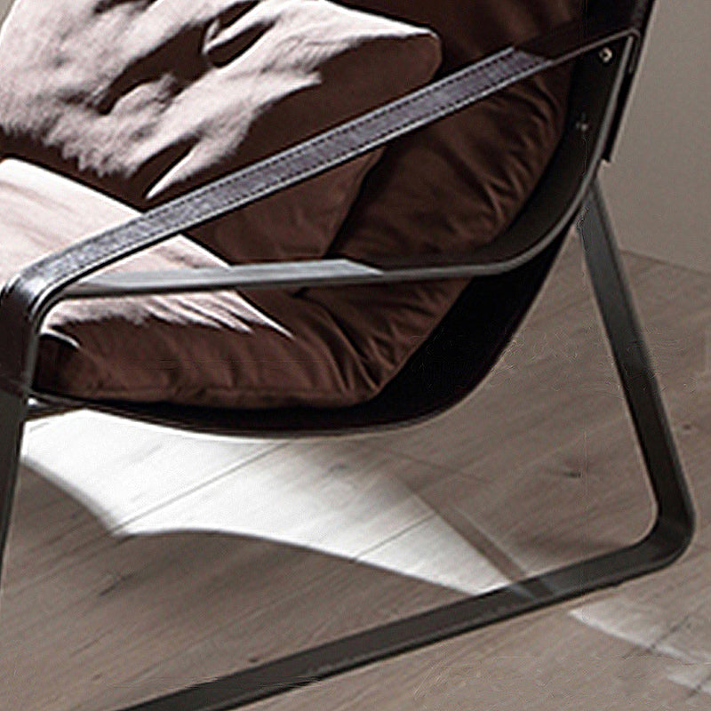 Solid Color Armchair With headrest, Modern Iron Frame Lounge Chair