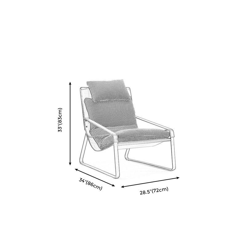 Solid Color Armchair With headrest, Modern Iron Frame Lounge Chair