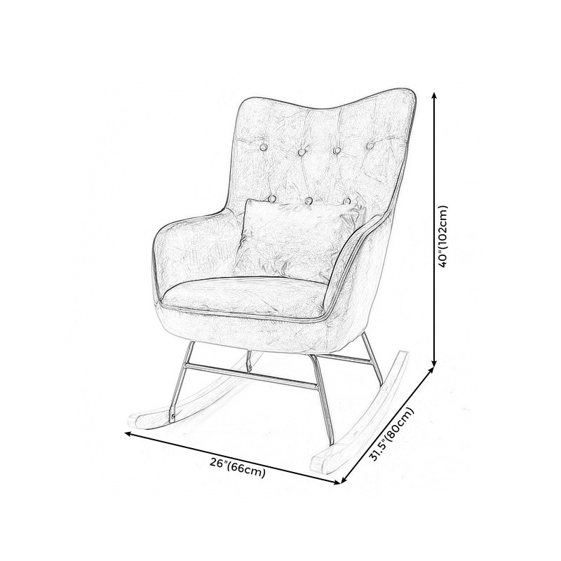 25.9"Wide Wingback Chair with Sled Base Tufted Back Arm Chair