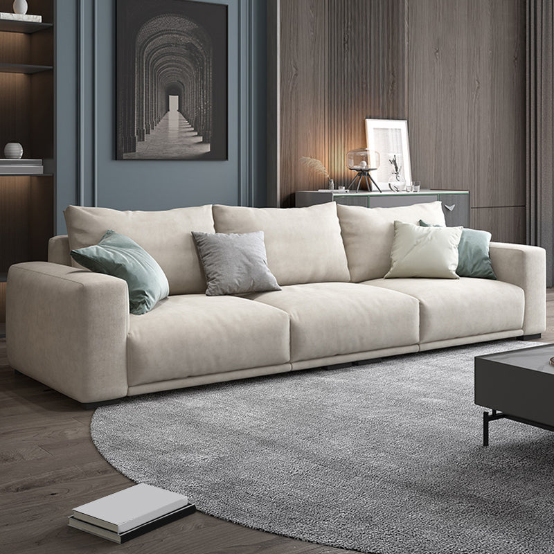 Modernism Cushions Sofa & Chaise 33.46" H Faux Leather Loose Back Sofa in White