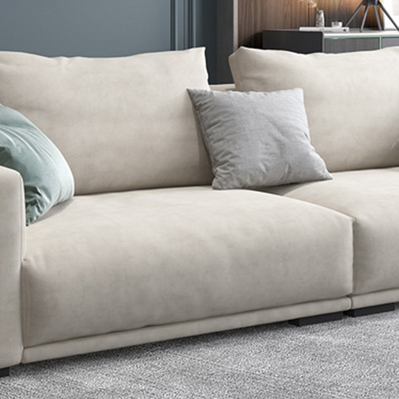 Modernism Cushions Sofa & Chaise 33.46" H Faux Leather Loose Back Sofa in White