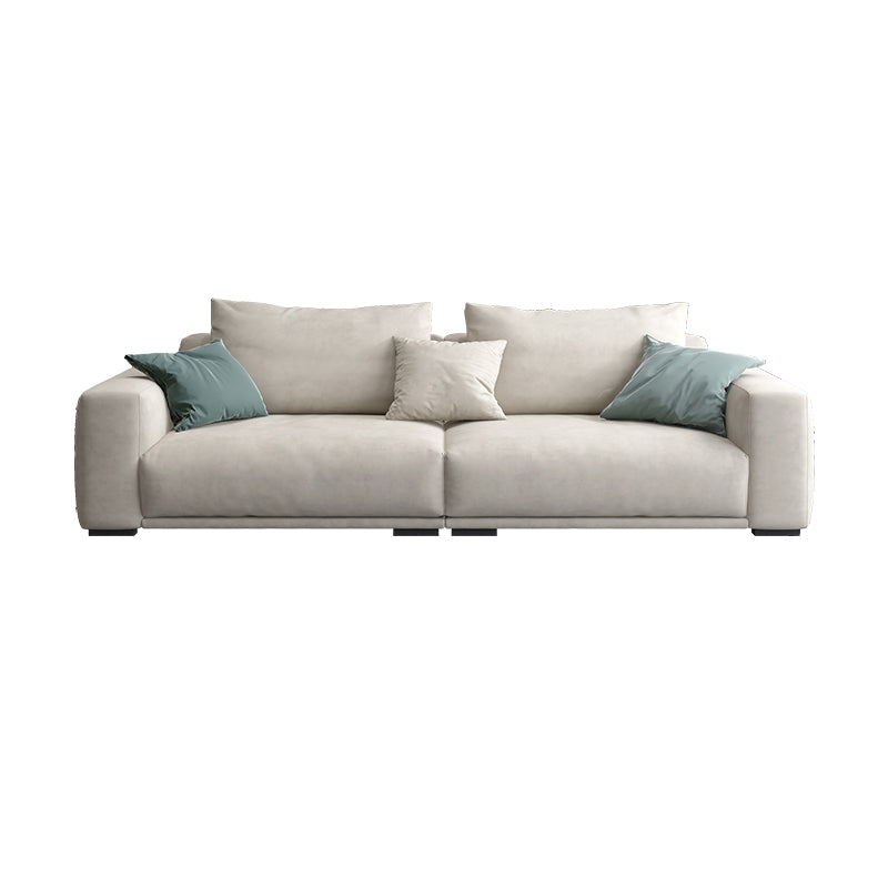 Modernism Cushions Sofa & Chaise 33.46" H Faux Leather Loose Back Sofa in White