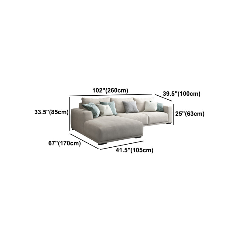 Modernism Cushions Sofa & Chaise 33.46" H Faux Leather Loose Back Sofa in White