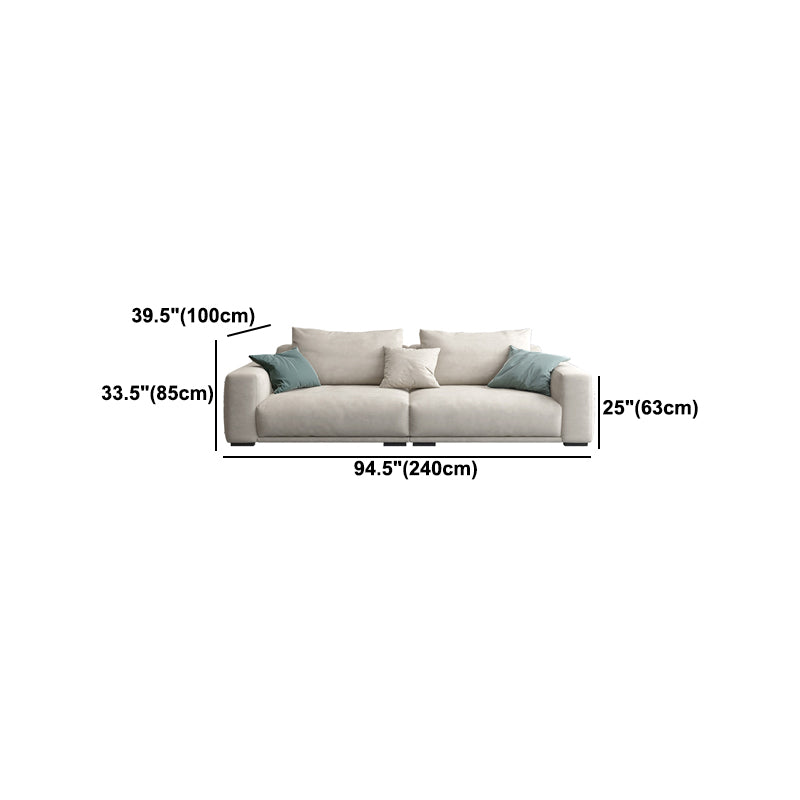 Modernism Cushions Sofa & Chaise 33.46" H Faux Leather Loose Back Sofa in White