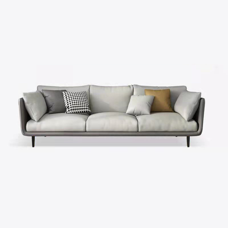 3 Seater 33.4"H Faux Leather Square Arm Sofa for Living Room
